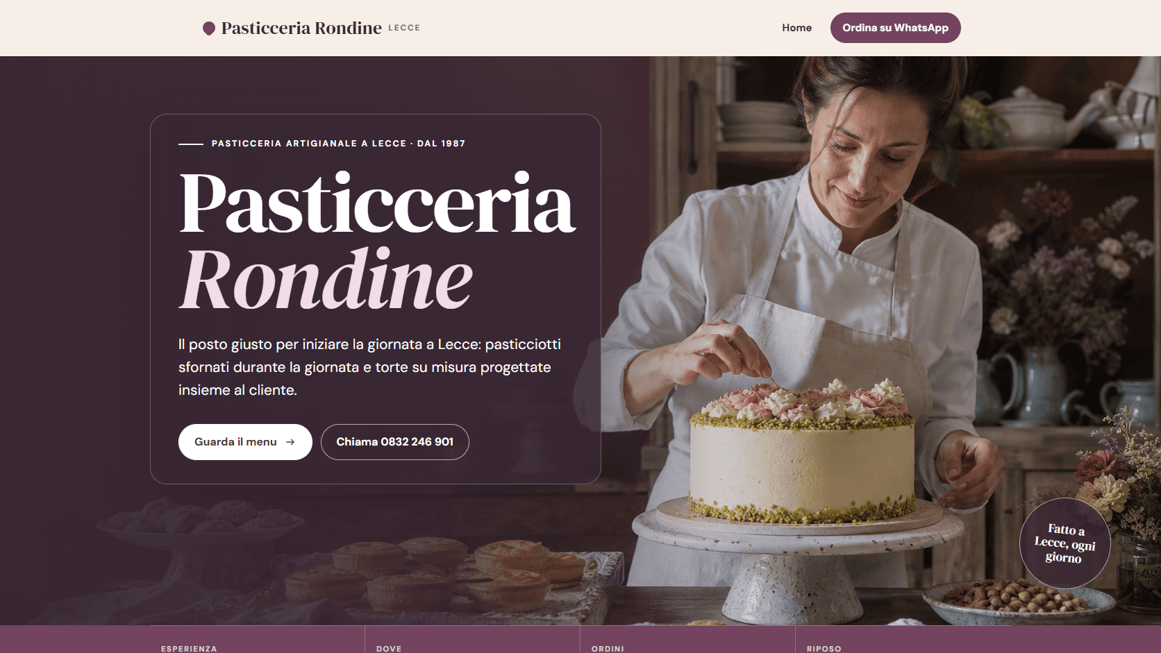 Homepage di Pasticceria Rondine