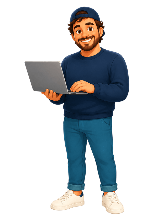 Il Bro lavora al laptop