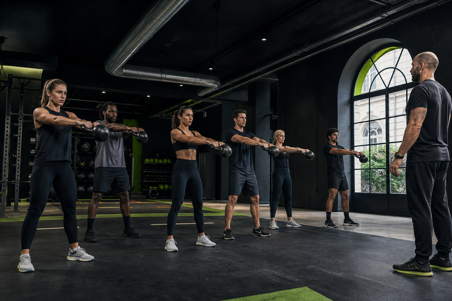 Classe di allenamento con kettlebell nello Studio Forma